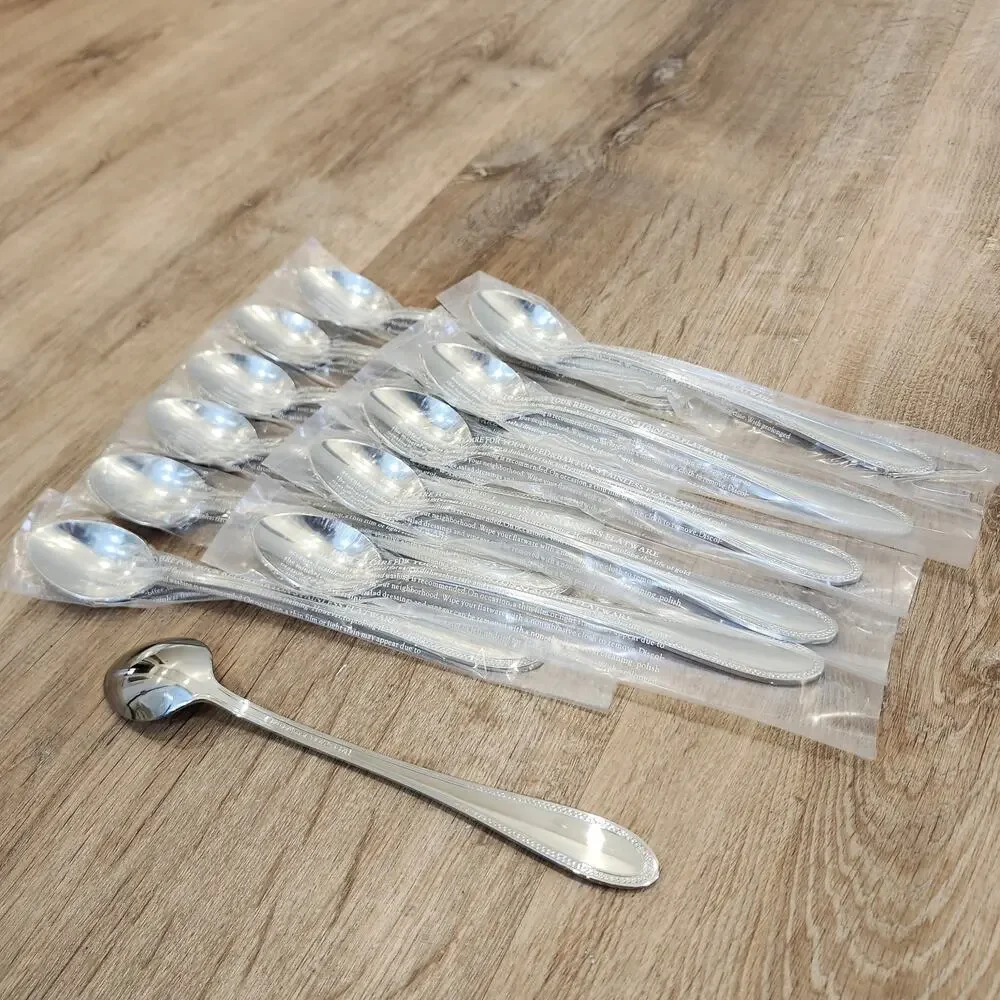 4 Pcs Reed & Barton Tradition Tanglewood Stainless Steel Iced Tea Spoons New